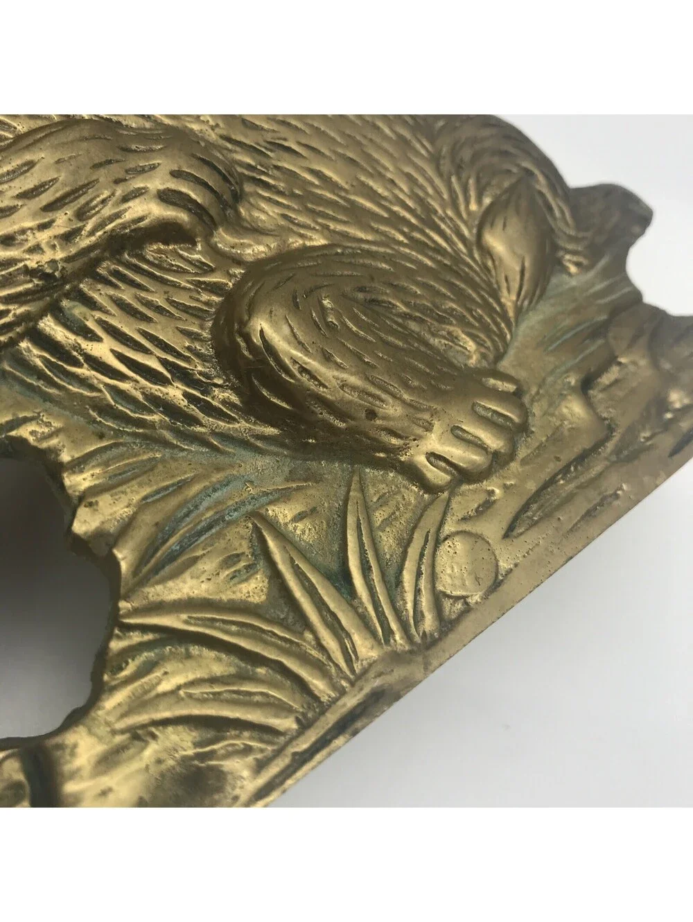 Brass Panda And Bamboo Napkin Holder MCM Vintage Kitchen 6” X 6” X 1.5” Bear